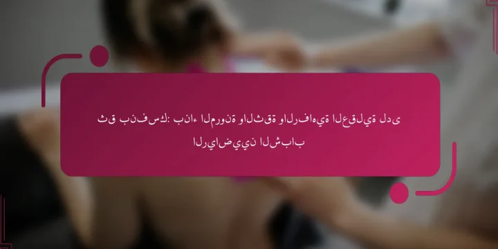 ثق بنفسك: بناء المرونة والثقة والرفاهية العقلية لدى الرياضيين الشباب